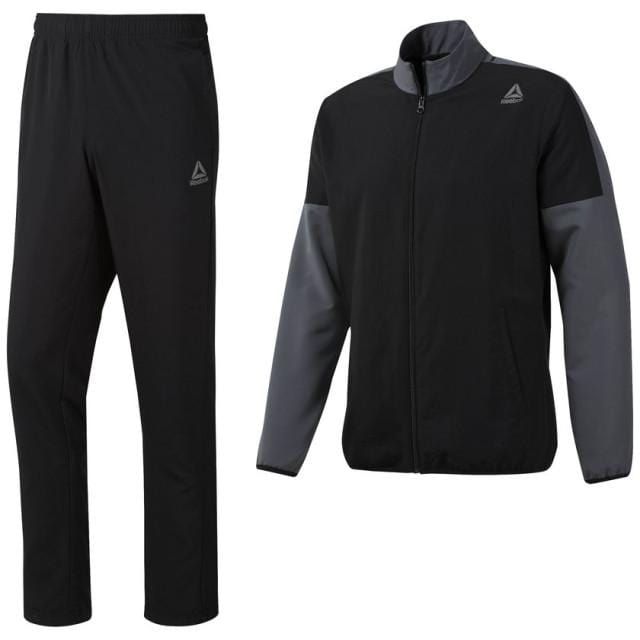 Reebok Men&#39;s Training Woven Tracksuit Black Suit