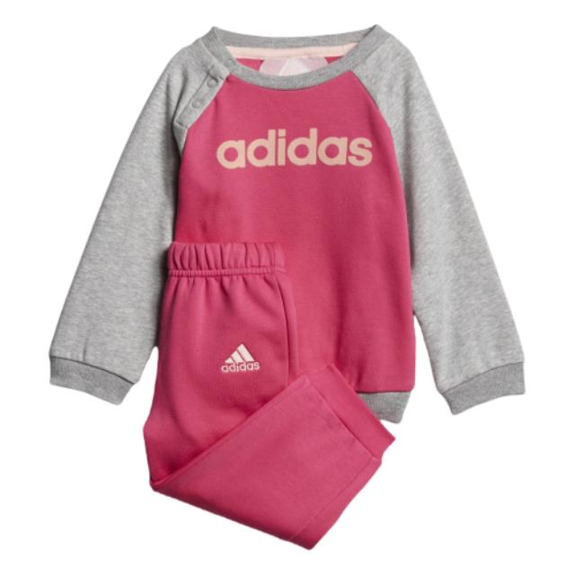 Adidas Linear Jogger Terry Athletics Fashion  Baby-Girls Training Set Pink / Grey