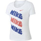 Nike Apparel Kids Training Bv5396-100 G Nsw Tee Houndstooth Scoop White