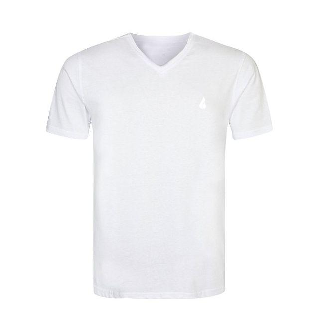 Oil And Gaz V-Neck T-Shirt Men Lifestyle White Glms01