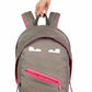 Zipit Grillz Backpack Unisex Bts Bag Grey/Pink Zbpl-Gr-2