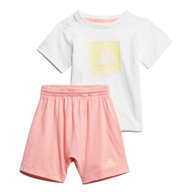 Adidas Logo Summer Baby-Girls Training Set White / Yellow Tint Fm6380