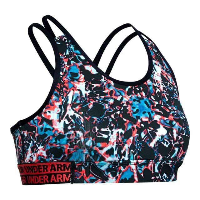 Under Armour Heatgear Novelty Girls Training Bra Black And Metallic Silver Ua1341829-003