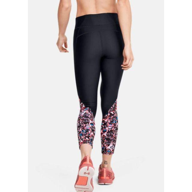 Under Armour Hg Printed Panel Ankle Crop Women Training 3/4 Tight Black Ua1351707-001