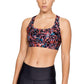 Under Armour Mid Crossback Printed Bra Women Training Bra Black-Silver Ua1351996-002