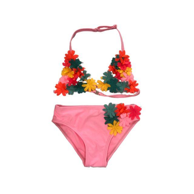 Topten Flower Bikini Set Girls Beach Pink Efk006