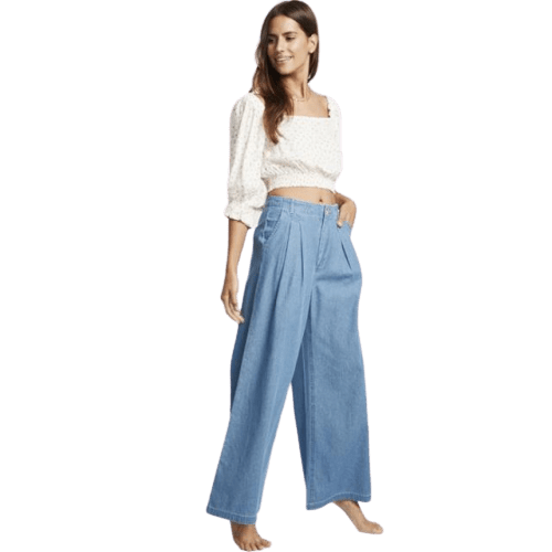 Billabong Big Trip Indigo Faded Denim Women Lifestyle Pant Denim S3Pn04-967