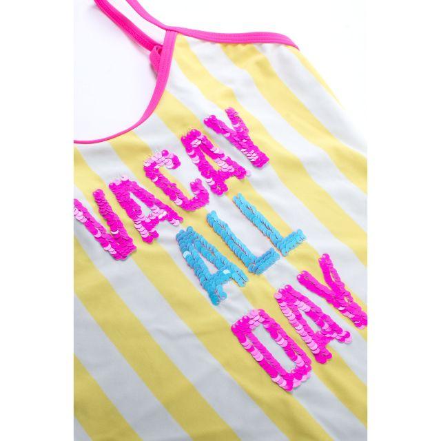 Shade Critters Flip Sequins  - Vacay Kids-Girls Beach Monokini Yellow And Pink Sg01A-Vac