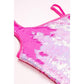 Shade Critters Shoulder Flip Sequin Girls Beach Monokini Pink Sg01B-138