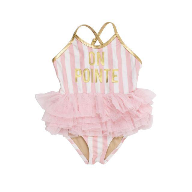 Shade Critters Stripe- On Pointe Infant-Girls Beach Monokini Pink Sg01F-099