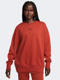 Nike Phoenix Women Lifestyle Sweatshirt Orange/Black