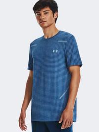 Under Armour Seamless Grid Men Training T-Shirt Light Blue/Blizzard