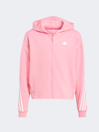 Adidas Future Icons 3-Stripes Full-Zip Kids-Girls Sportswear Hoody Pink/White