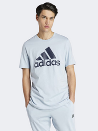 Adidas Essentials Large Logo Men Sportswear T-Shirt Wonder Blue