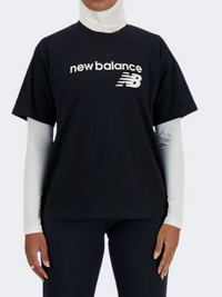 New Balance Jersey Graph Relaxed Women Lifestyle T-Shirt Black