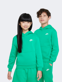 Nike Sportswear Club Fleece Boys Lifestyle Hoody Stadium Green/White
