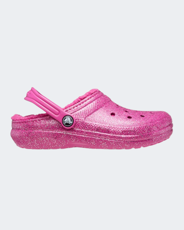 Crocs Classic Lined Glitter Kids Lifestyle Slippers Pink 207462-6Sz