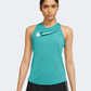 Nike Dri-Fit Swoosh Women Running Tank Teal/White