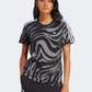 Adidas Abstract Allover Animal Print Women Original T-Shirt Black/Grey