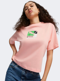 Puma Claassics Brand Love Women Lifestyle T-Shirt Peach Smoothie