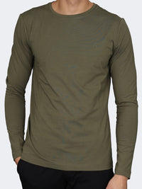 Oil And Gaz Classic Men Lifestyle R.Neck Long Sleeve Olive
