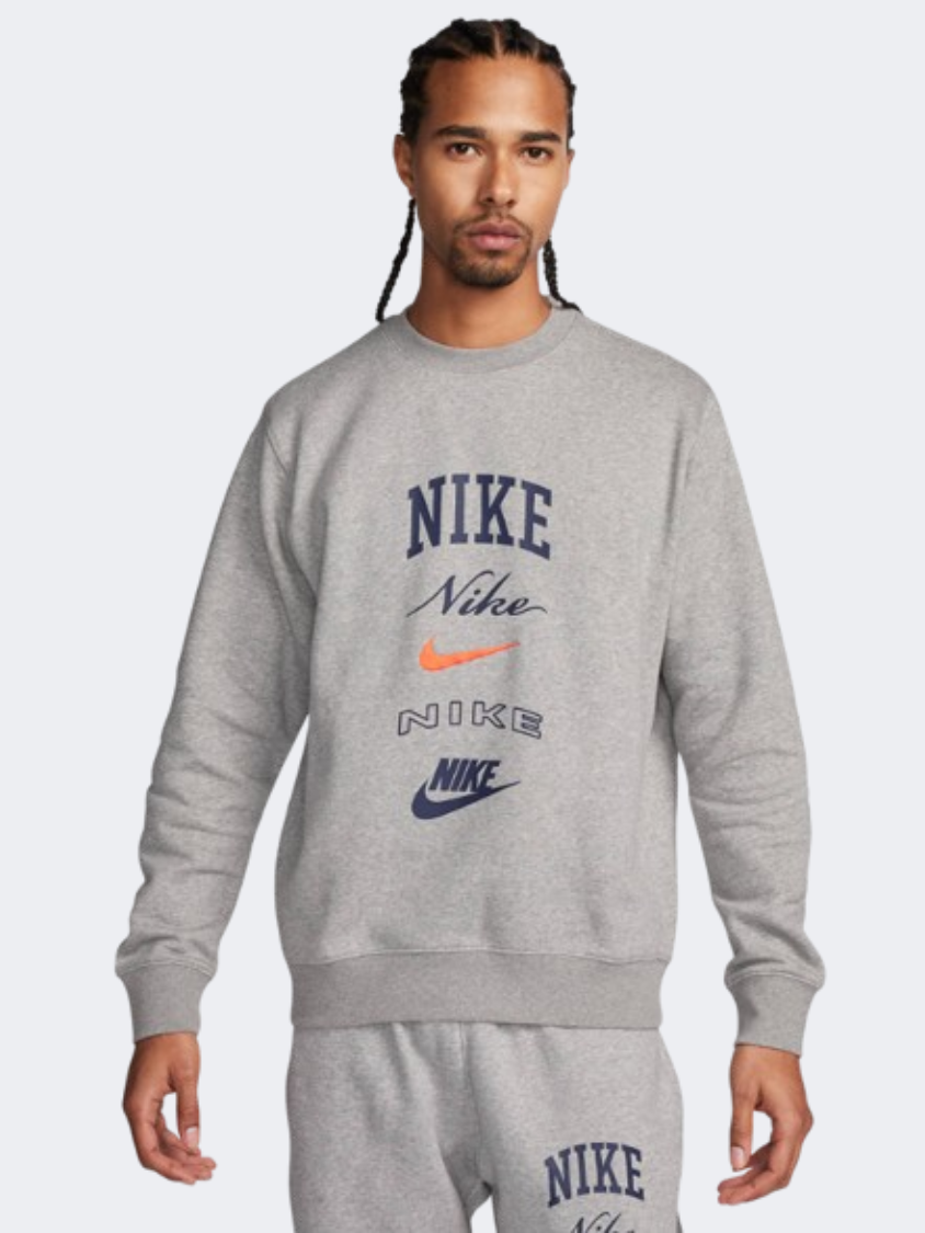 Nike Club Men Lifestyle Sweatshirt Dark Grey/Orange