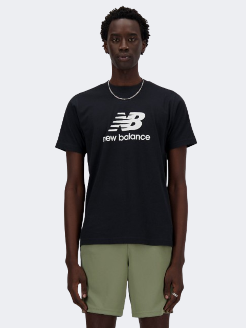 New Balance Stacked Logo Men Lifestyle T-Shirt Black