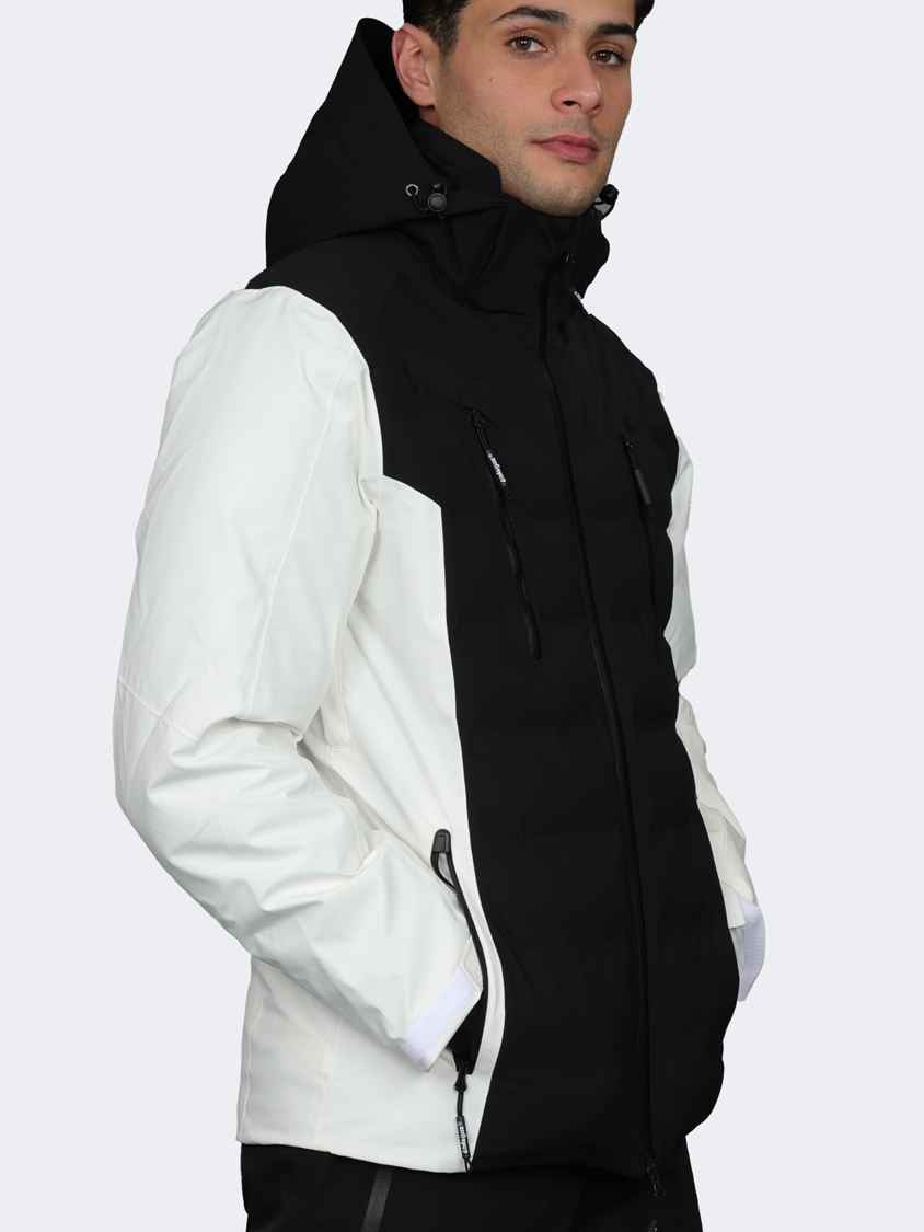 Oil And Gaz Mid Cut With Hood Men Skiing Jacket Black/White