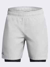 Under Armour Woven 2 In 1 Boys Training Short Mod Grey/Black