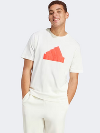 Adidas Future Icons Badge Of Sport Men Sportswear T-Shirt Off White/Orange