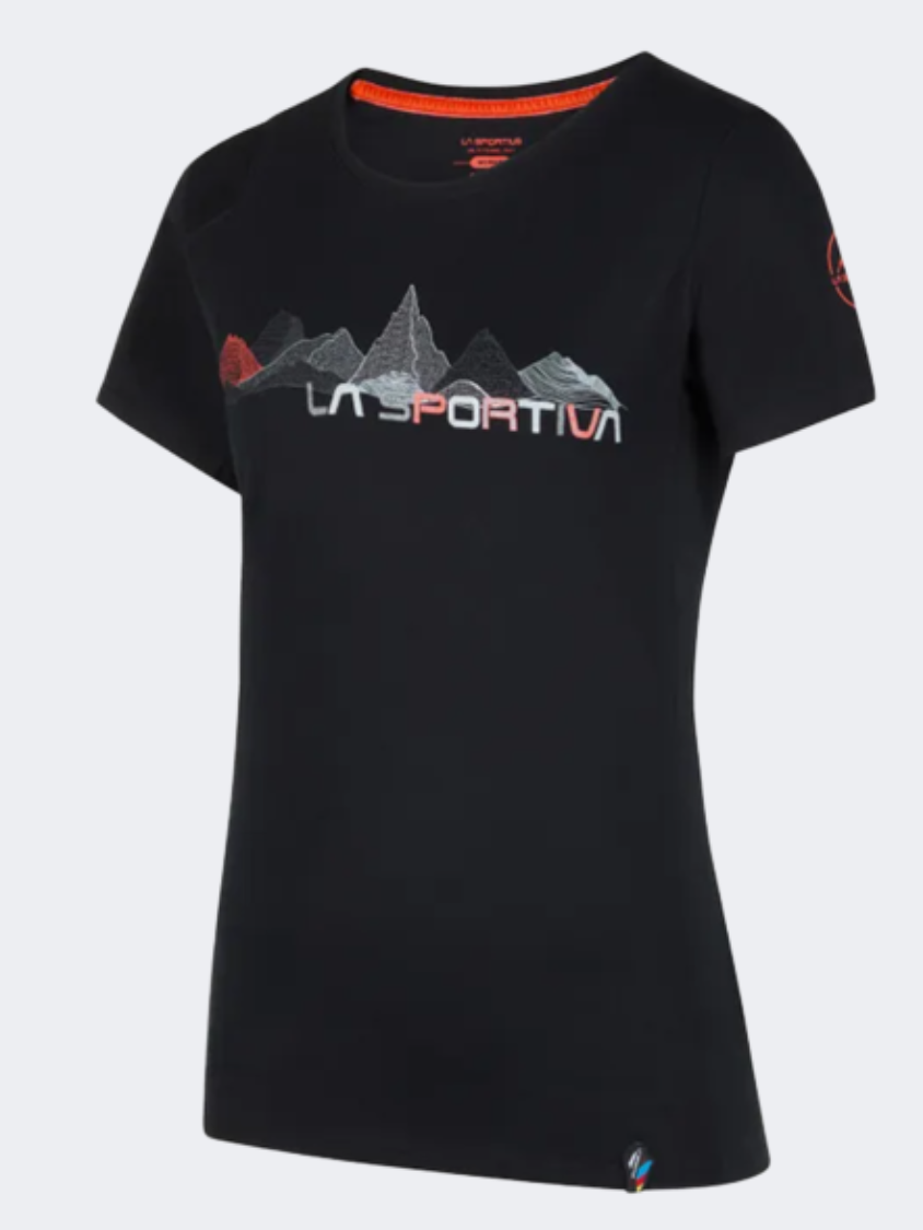 La Sportiva Peaks Women Climbg T-Shirt Black/Cherry Tomato