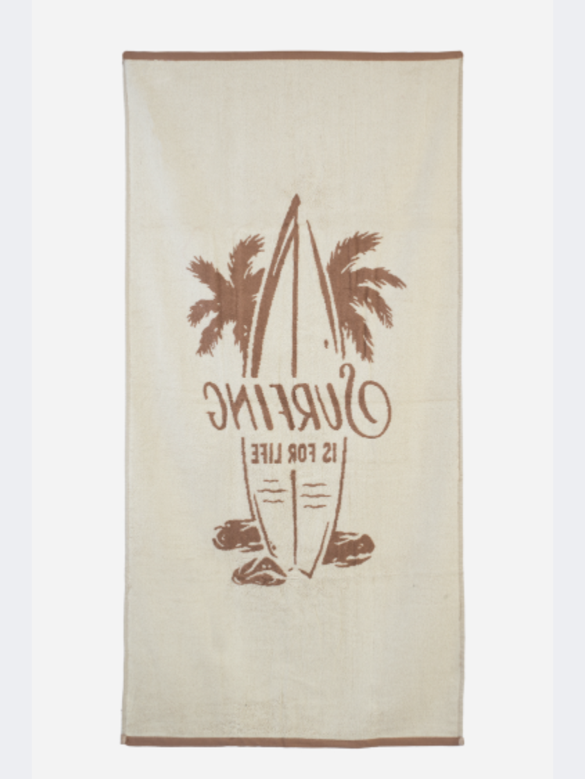 Top Ten Beach Towel Beach Towel Light Brown/White