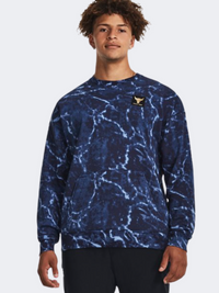 Under Armour Project Rock Rival Men Training Sweatshirt Midnight Navy/Yellow