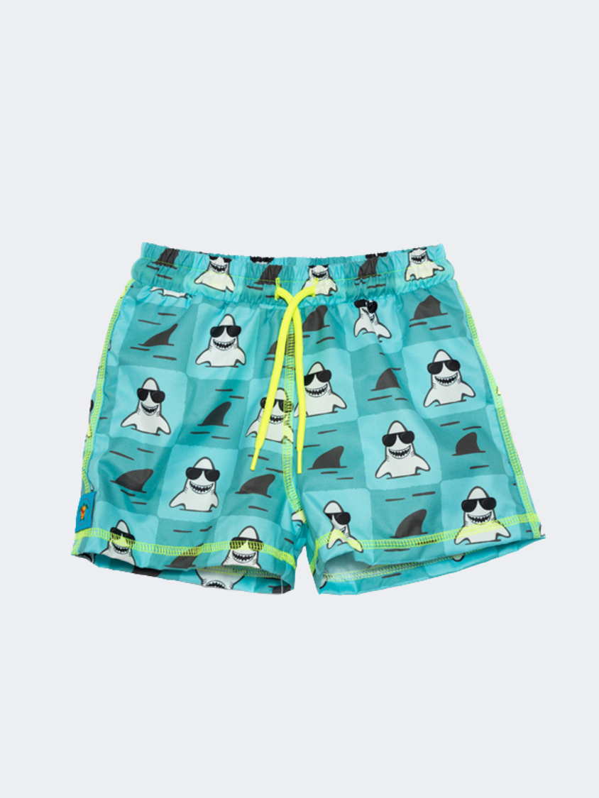 Tortue Mr.Shark Little-Boys Beach Swim Short  Blue/Multi