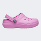 Crocs Classic Lined Clog Kids Lifestyle Slippers Pink 207009-6Sw