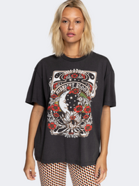 Billabong Midnight Blooms  Women Lifestyle T-Shirt Off Black
