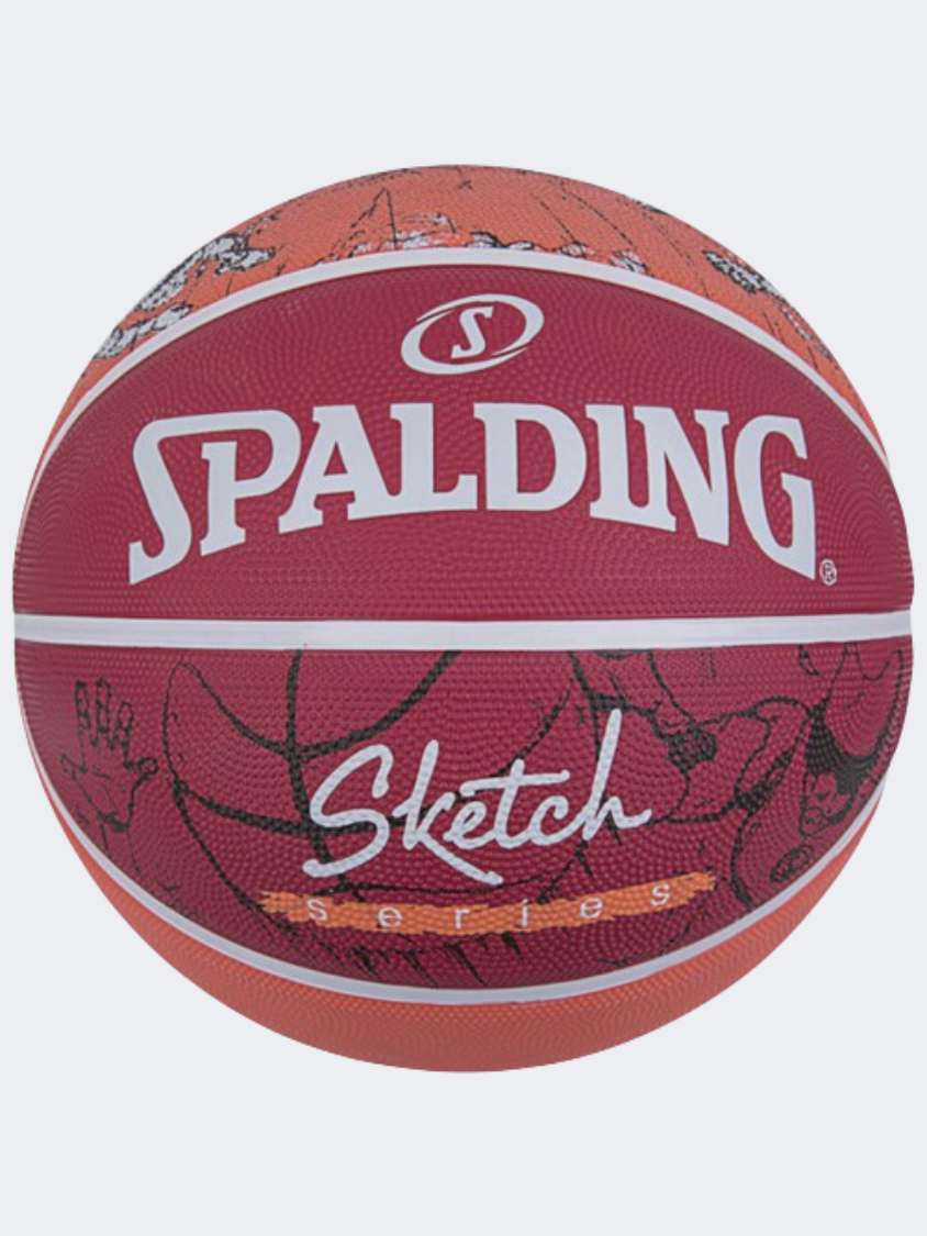 Spalding Sketch Series Basketball Ball Burgundy/Orange