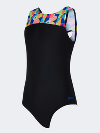 Zoggs Infinity Back Girls Swim Monokini Flowerpatch/Multi