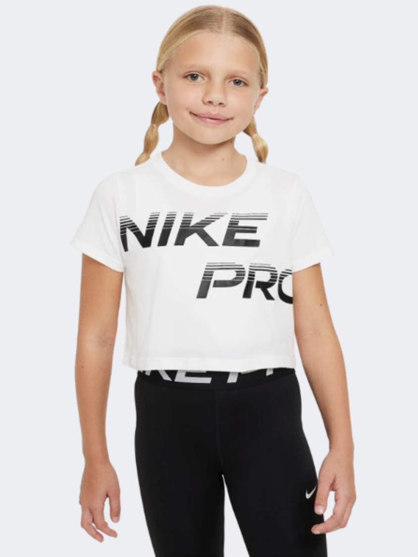 Nike Pro Girls Lifestyle T-Shirt White/Black