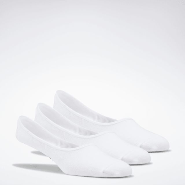 Reebok Foundation Invisible Socks 3 Pairs Unisex Training Sock White