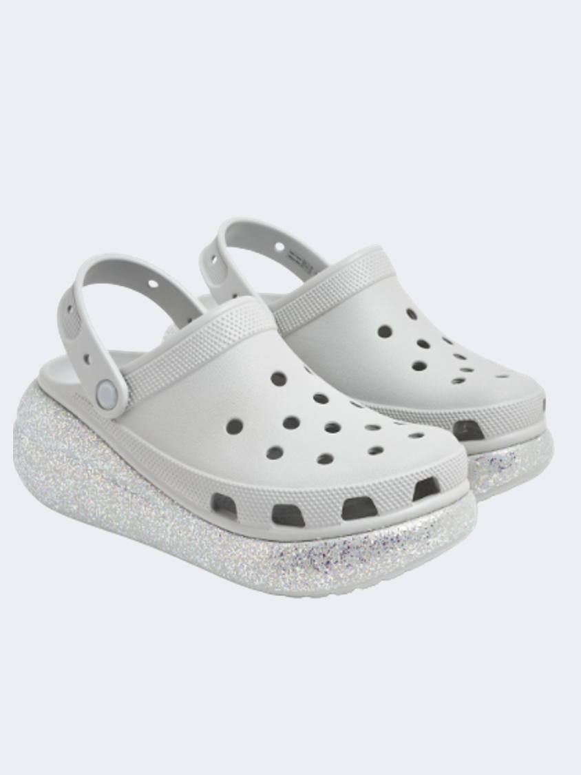 Crocs Classic Crush Glitter Clog Women Lifestyle Slippers  Grey
