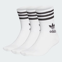 Adidas Mid Cut Crew 3 Pairs Unisex Original Sock White/Black