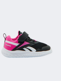 Reebok Rush Runner 5 Td Infant-Girls Running Shoes Black/Pink/White