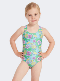 Zoggs Turtles Actionback Girls Swim Monokini Multicolor