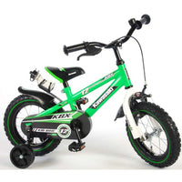 Kawasaki Kids Biking KBX 12" Steel Fork, V Brakes, Black Tires Green