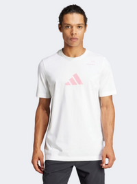 Adidas Padel Cat Graphic Men Tennis T-Shirt White/Pink