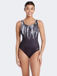 Zoggs Scoopback Women Swim Monokini Black/Grey