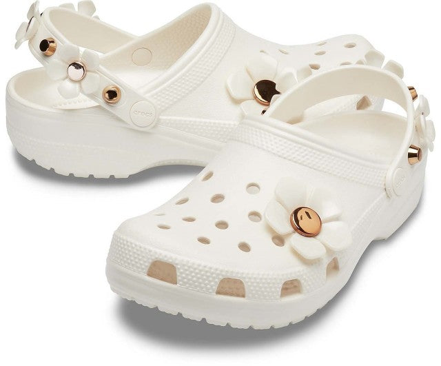 Crocband platform discount metallic blooms clog