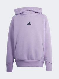 Adidas Z N E Kids Girls Sportswear Hoody Preloved Fig