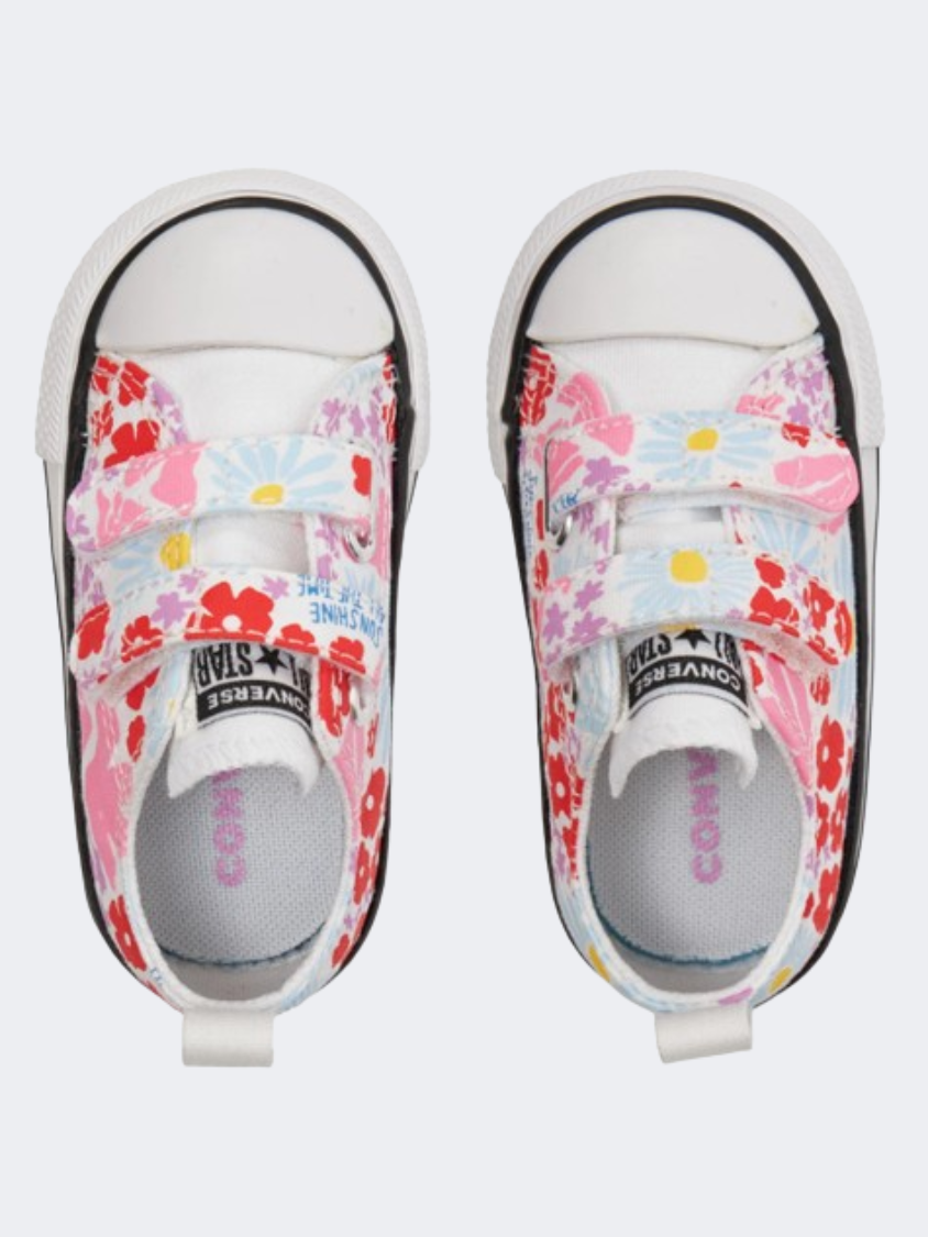 Converse All Star 2V Nature In Bloom Infant Girls Lifestyle Shoes White/Sky/Pink